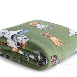 Vera Bradley "DOG PARK" Fleece Throw Blanket 50.0" w x 80.0" h